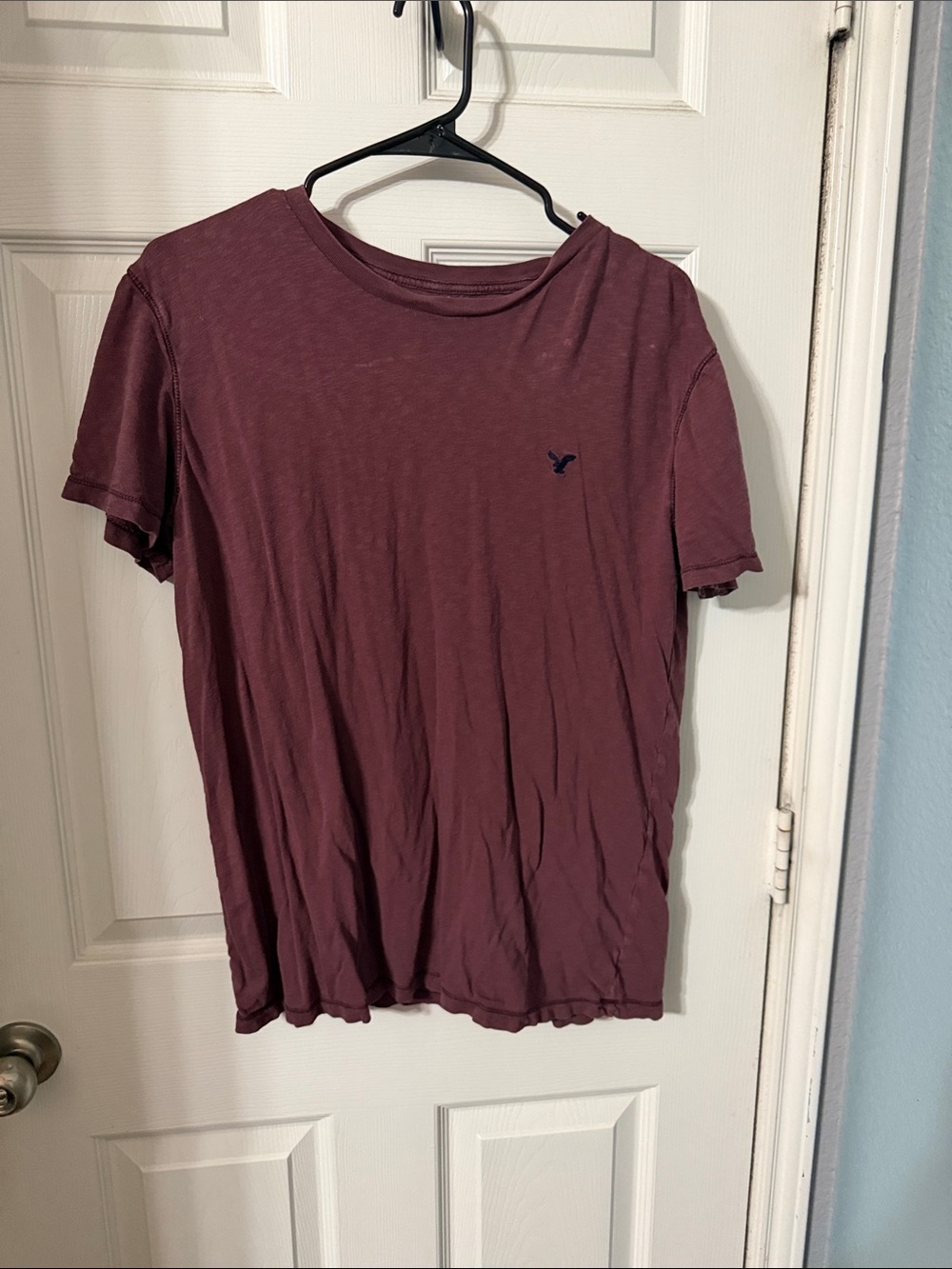American Eagle Outfitters Men's Short Sleeve Crewneck T-Shirt in Maroon